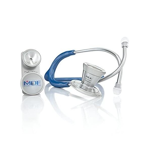 MDF® ProCardial Stéthoscope Cardiologie - Acier Inoxydable - Pavillon Double Et Interchangeable Pour Adultes Et Enfants - Bla