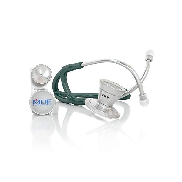 MDF® ProCardial Stéthoscope Cardiologie - Acier Inoxydable - Pavillon Double Et Interchangeable Pour Adultes Et Enfants - Bla