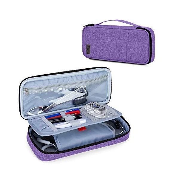 Trunab Sac Stethoscope Etui Stéthoscope Trousse Gris avec Pochette Intérieur, Compatible avec 3M Littmann/MDF/ADC et Autres A