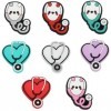 SUNNYCLUE 1 boîte 8 styles de Perles Focales en Silicone, Perles DInfirmière, Stéthoscope Médical en Forme de Cœur, Grandes 