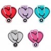 SUNNYCLUE 10 pièce de Perles Focales en Silicone pour Infirmière, Perles en Vrac Double Face pour Stéthoscope, Breloques en F