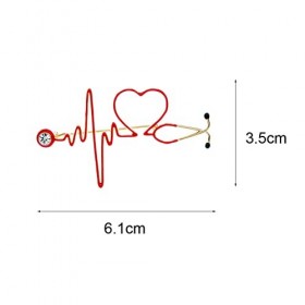 Lot de 2 broches stéthoscope en émail en forme de cœur pour médecin, sac à dos, chapeau, sacs, décoration médicale, étudiant,