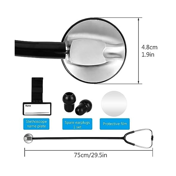 Stéthoscope à Double Tête, Stéthoscope avec Earbuds, Stéthoscope de Surveillance, Stéthoscope de Médecin, Stéthoscope de Surv