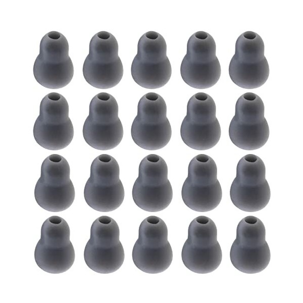 Lot de 20 bouchons doreille de rechange souples en silicone pour stéthoscope Gris