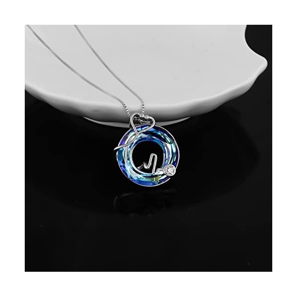 Fryneauy Collier avec pendentif en forme de croix en argent sterling 925 - Bijoux médicaux - Stéthoscope - Pour médecin, infi