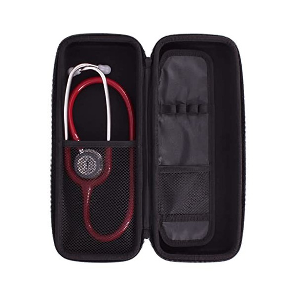 DocCheck Étui pour stéthoscope en S - Couverture rigide pour tous les stéthoscopes courants - Avec poche intermédiaire pour l