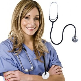 CYUaoao Stéthoscope Enfant Jouet avec Earbuds Silicone Stéthoscope en Aluminium à Une Extrémité Mini Stéthoscope pour Cosplay