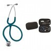 3M Littmann Stéthoscope Classic II Nouveau-Né 2124 Bleu Caraïbes + GIMA ÉTUI CLASSIC pour stéthoscope - noir.