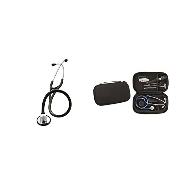 3M Littmann Stéthoscope Master Cardiology 2160 Noir + GIMA ÉTUI CLASSIC pour stéthoscope - noir.