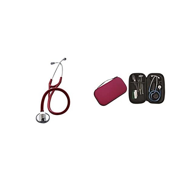 3M Littmann Stéthoscope Master Cardiology 2163 Bordeaux + GIMA ÉTUI CLASSIC pour stéthoscope - Bordeaux.