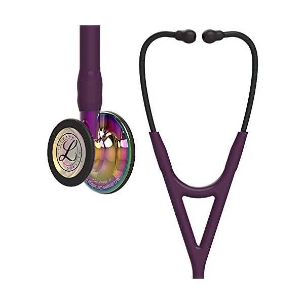 3M Littmann Cardiology IV Stéthoscope de diagnostic, Édition Rainbow Brillant, tubulure prune, base violet et lyre noire, 623