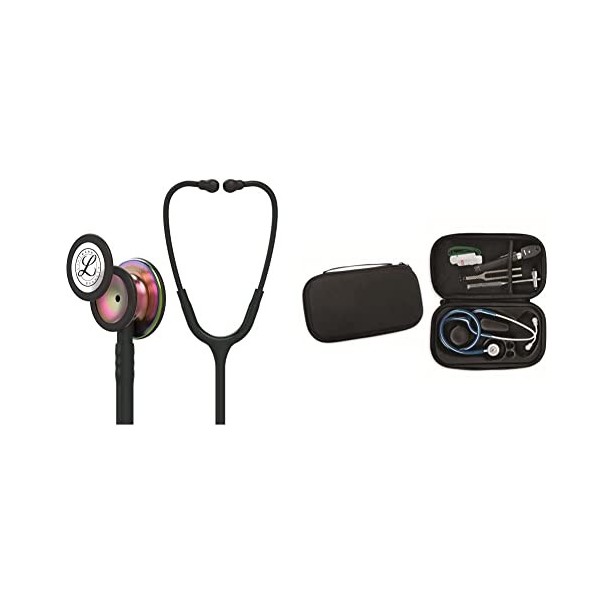 3M Littmann Stéthoscope de Surveillance Classic III, Tubulure Noire, Rainbow Edition, 69 cm, 5870 + GIMA ÉTUI CLASSIC pour st