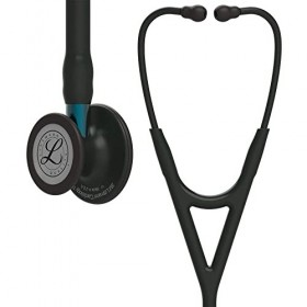 3M Littmann Stéthoscope de Diagnostic Cardiology IV, Tubulure Noire, Black Edition, Base Bleue, 69 cm, 6201 + GIMA ÉTUI CLASS