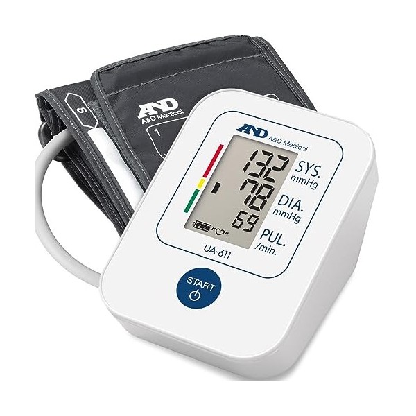 A&D Medical Tensiomètre, Tensiomètre Bras Électronique avec Détection Darythmie, Brassard 22-32 cm – UA-611, Pack of 1