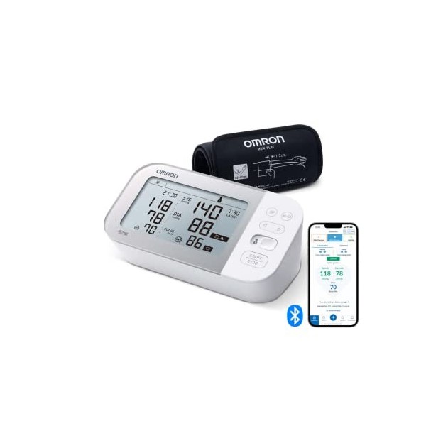 OMRON X7 Smart moniteur de tension artérielle, Bluetooth, Tensiomètre bras, détecte risque de fibrillation auriculaire AFib, 