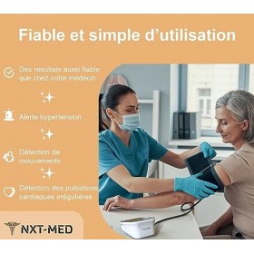 NXT-MED Tensiomètre bras Numérique, Haute précision, Double utilisateurs 2X120 emplacements de mémoires par utilisateur, Bras