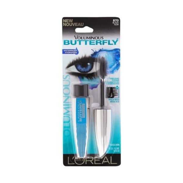 LOreal Paris Voluminous Butterfly Waterproof Mascara, 870 Black , 0.21 Fluid Ounce by LOreal Paris