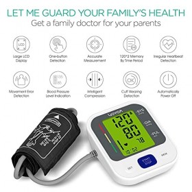 VOYOR Tensiomètre Bras Electronique - Tensiometre Professionnel Automatique avec Détection Darythmie, Grand écran LCD, 2 * 1