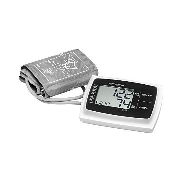 ProfiCare Tensiomètre pour Le Bras avec Indicateur pour Mesurer la Tension Artérielle Ecran LCD Fonctionne sur Piles Blanc