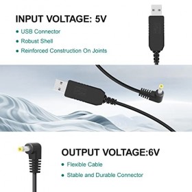 Lenink Chargeur pour tensiomètre Omron - Câble USB 6 V - Adaptateur dalimentation compatible avec Omron M2, M3, M4, M6, X2, 