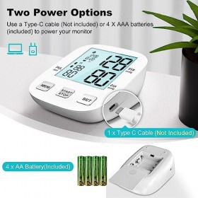 Tensiomètre sanguin, tensiomètre automatique pour bras supérieur pour usage domestique, grand écran rétroéclairé pour tensiom