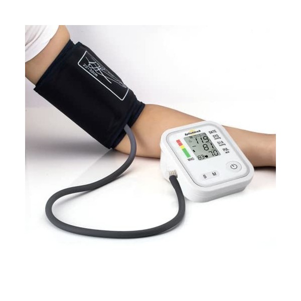 NTEK Tensiomètre numérique blanc pour haut du bras, tensiomètre avec grand brassard réglable 2242 cm pour usage domestique,