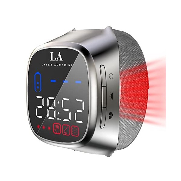 iKeener Montre Bracelet Appareil Thérapie Au Laser Froid,Thérapie Lumière Rouge Portable,Soulagement Douleur,Améliore Rhinite