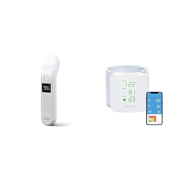 Kit iHealth thermomètre pour adultes par ihealth, thermomètre infrarouge pour de forehead et iHealth View - Tensiomètre Poign