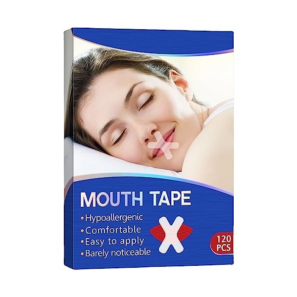 FFaipeik 120 Bandes de Sommeil, Bande de Bouche Douce avancée pour la Respiration du Nez, Moins de Respiration par la Bouche,