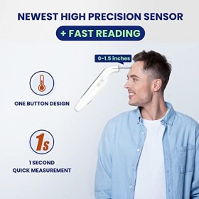 Thermomètre Frontal Thermoflash Précision de Fièvre, Femometer Thermometre Médical sans Contact pour Bébé Adulte, Thermometre