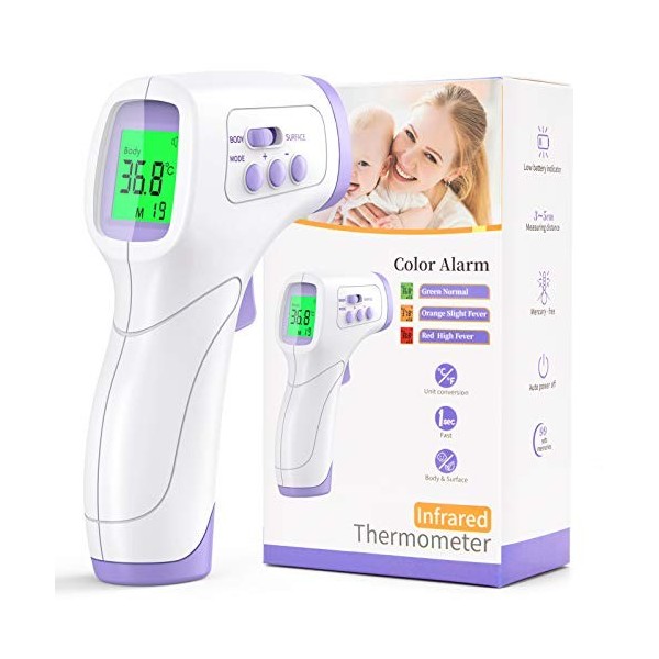 Thermomètre frontal pour adultes et enfants, thermomètre infrarouge sans  contact, thermomètre numérique pour bébé