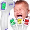 Retoo Thermomètre clinique infrarouge numérique sans contact avec écran LCD, thermomètre frontal pour bébés et enfants, alarm