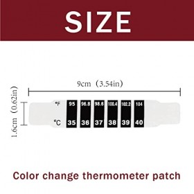 Bandes de Thermomètre Frontal Fiable, 10 Pièces Bandes de Température,Bébé Front Thermomètre Bandes Réutilisable pour Vérifie