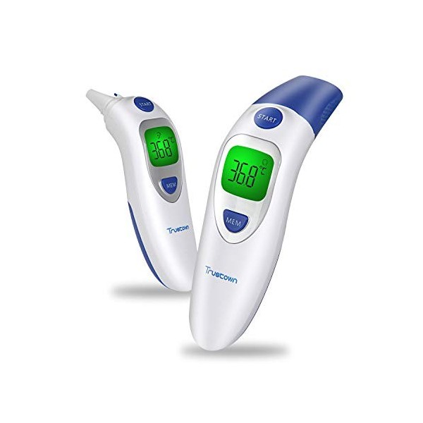 Thermomètre frontal et auriculaire, thermomètre à fièvre sans contact pour  enfants et adultes, thermomètre numérique à infrar