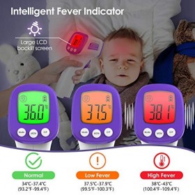Thermomètre sans Contact, KKmier Thermometre Frontal Adulte, Thermometre Médical Frontal pour Bébés, Enfants, Adultes et Obje