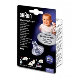 Braun LF40&nbsp;Filtres de lentille pour Thermoscan thermomètres doreille&nbsp;–&nbsp;Lot de 40