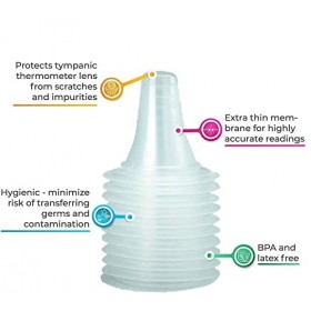 Lot de 300 bouchons de protection pour thermomètre doreille - Capuchons de rechange pour tous les manches marron