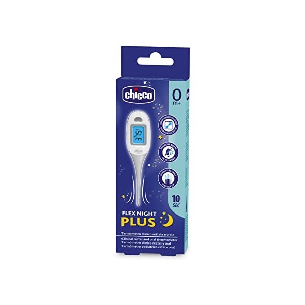 Chicco Thermomètre Flex Night Plus Blanc 1 Unité Lot de 1 