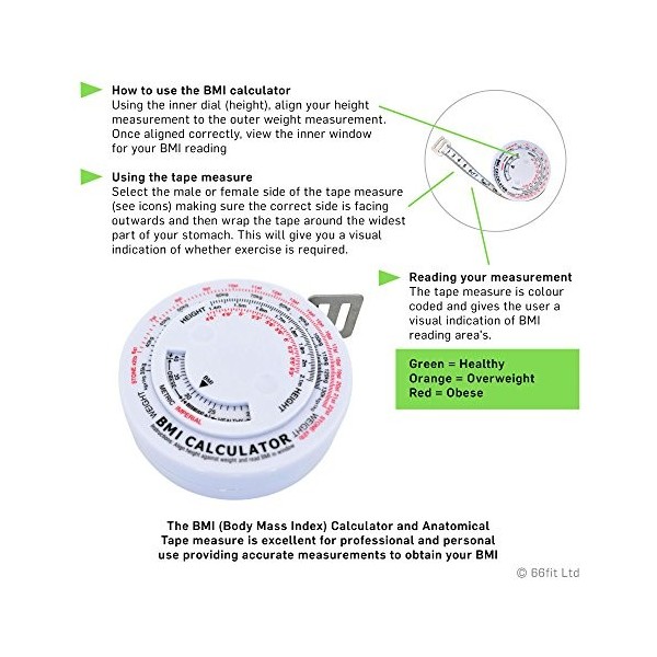 66FIT Mètre Ruban avec indicateur dIMC