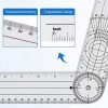 LIVASH 4 Pi¨¨Ces Goniom¨¨Tre Physioth¨¦Rapie 360 Degr¨¦S Rotation Rapporteur Physioth¨¦Rapie PVC pour Physioth¨¦Rapie, Th¨¦Ra