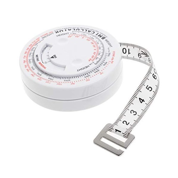 JIPPON jauge 150cm Mesure Calculatrice Diet Diet Perte de Poids Mesures Mesures Outils Body Mass Indice Ruban rétractable