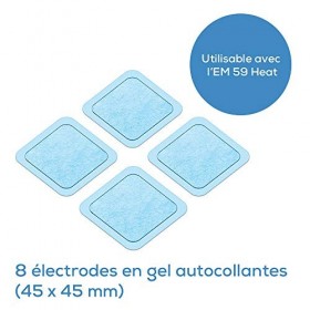 Beurer EM 59 Heat coussins en gel, kit de rechange pour EM 59 avec chaleur numérique TENS/EMS avec 8 électrodes auto-adhésive