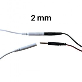2 câbles de connexion axion pour électrodes TENS/EMS | Compatible avec les électrodes filaires | Convient aux électrostimulat