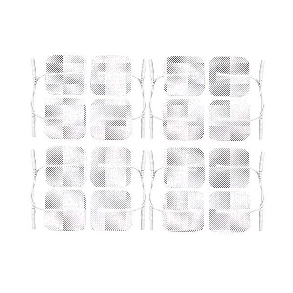 Med-Fit 16 TENS Lot de 4 électrodes adhésives de qualité supérieure extra durables 5 x 5 cm