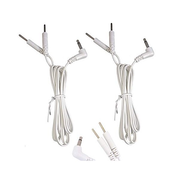 Paire de Masculin TENS électrodes câbles connexion avec 2 connecteurs à  broches 3.5mm