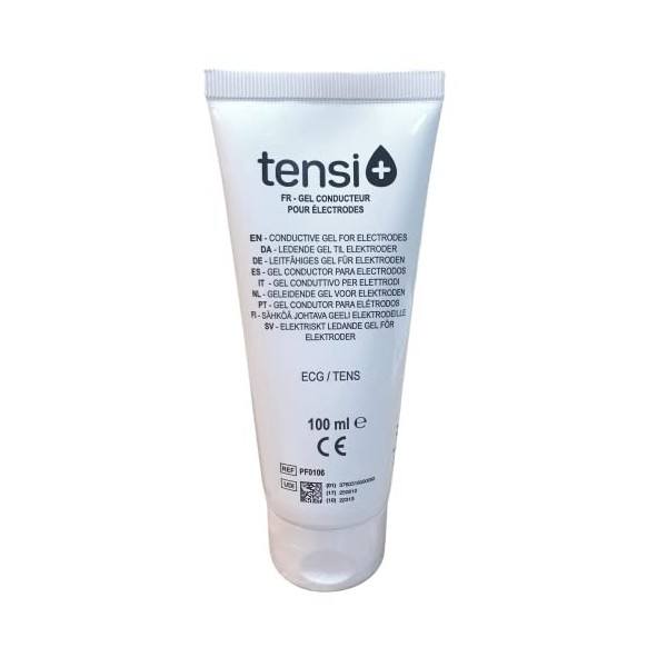 Tensi+ Gel Conducteur pour Electrodes EMS/TENS Silicone Graphite - 100 ml