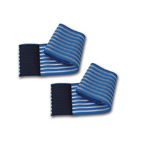 2 bandes élastiques bleues universelles réglage à scratch longueur 60 cm pour électrodes électrostimulation ionophorèse