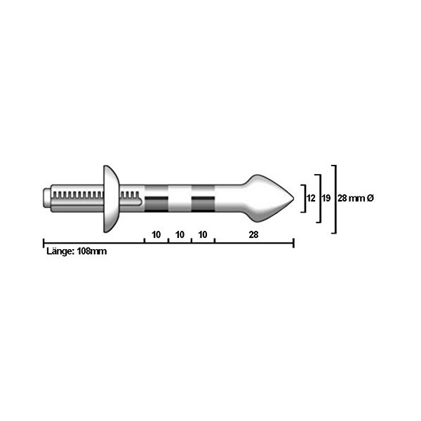 axion STIM-PRO S-13A Sonde anale réglable, compatible avec certains appareils Sanitas EMS | Entraînement du plancher pelvien 