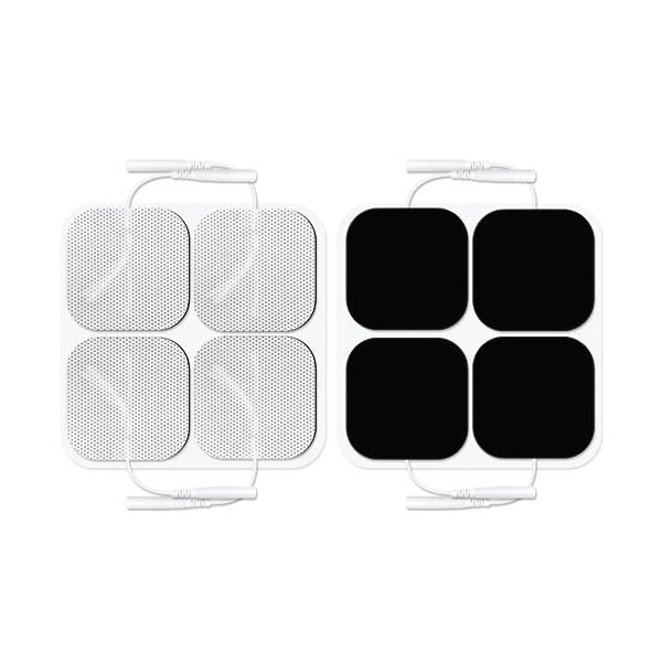 Easy@Home 8 Pads de 2"x2 Unité TENS Reuseable Autocollantes électrode de Carbone Pad - Non Irritant