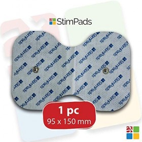 StimPads | Papillon 95X150mm | Electrode TENS - EMS Haute Performance | Longue Durée de Vie avec Connecteur Bouton-pression U